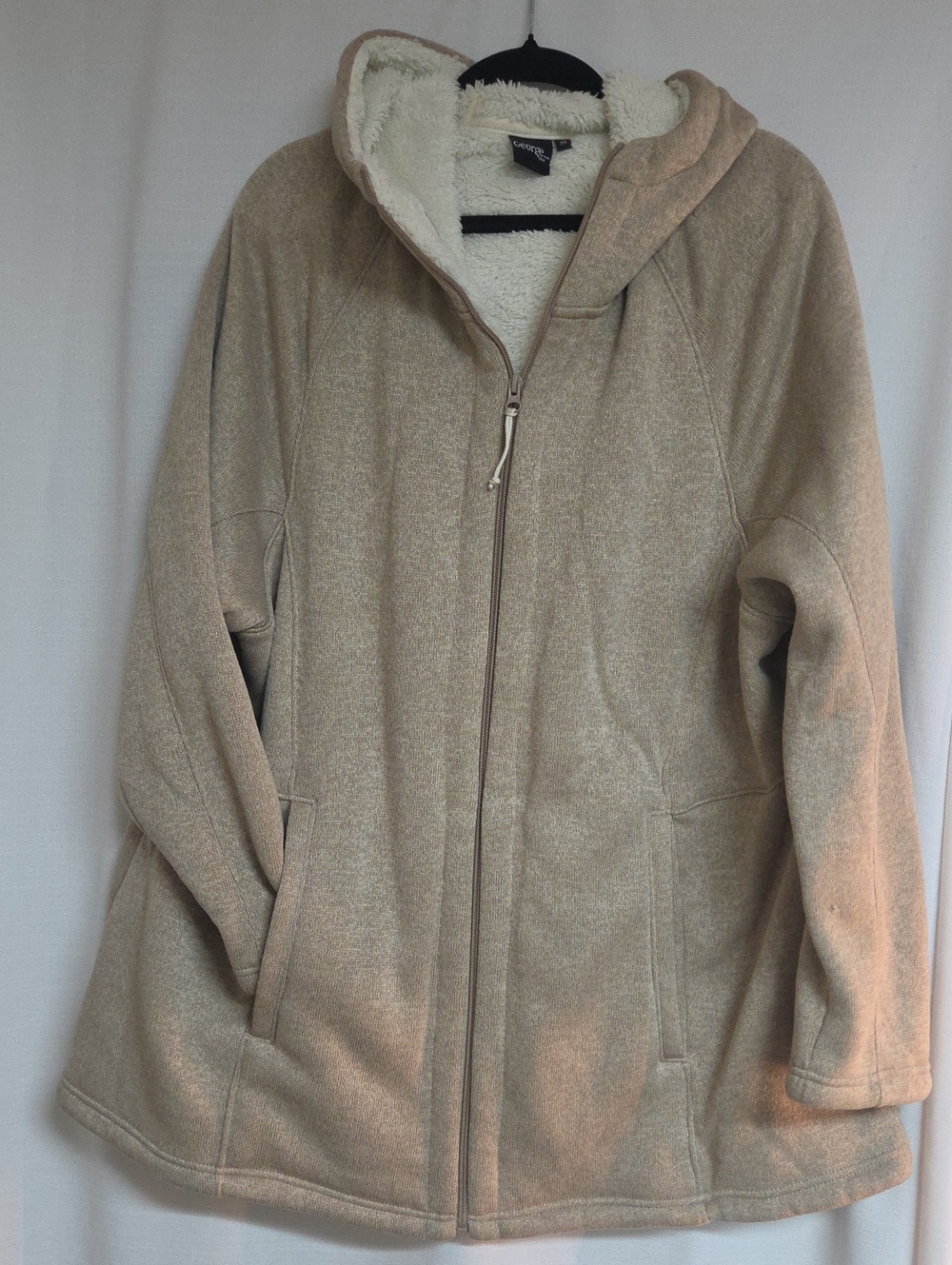 George Cream Sherpa Plush Hoodie